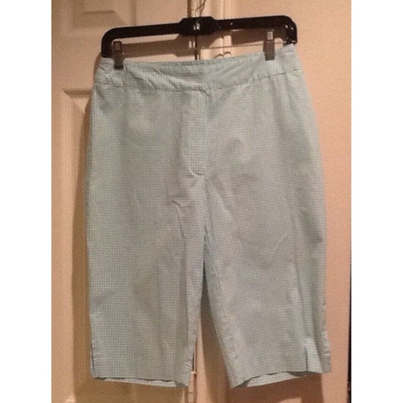 Pantology Blue & White Cotton/Spandex cuffed Women Capri Pants NEW SZ 8 - Picture 4 of 13